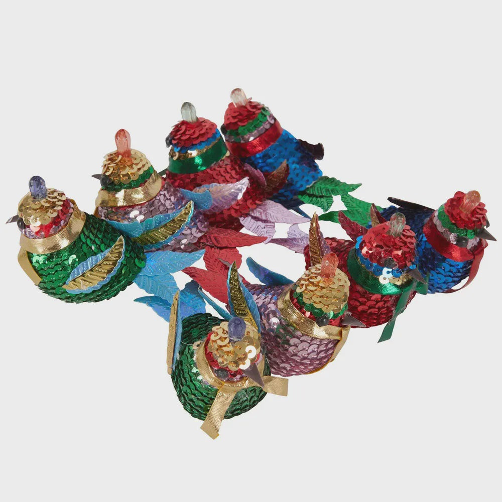Bedazzled Sequin Birds - Box Set of 8