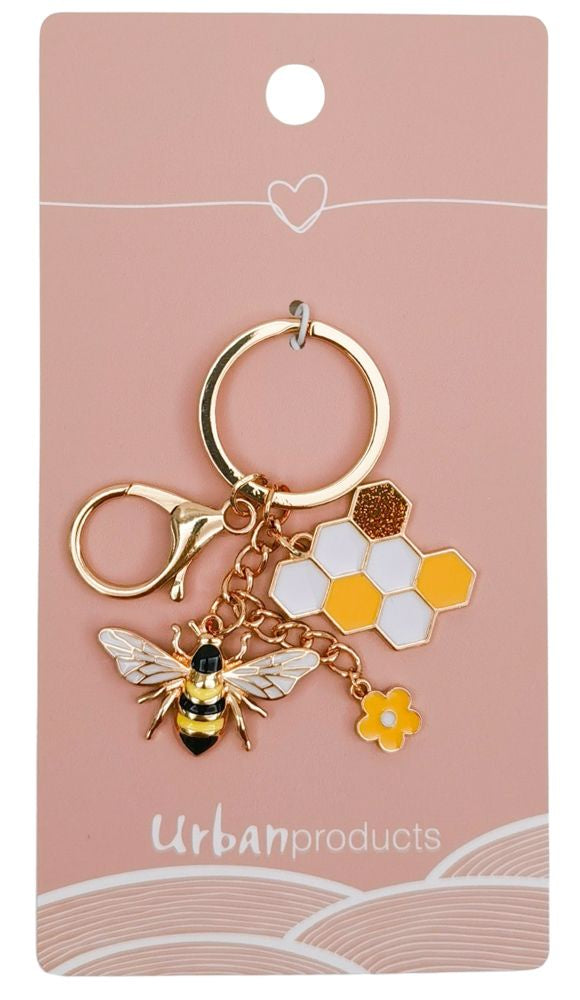 Bee Hive Yellow Keyring