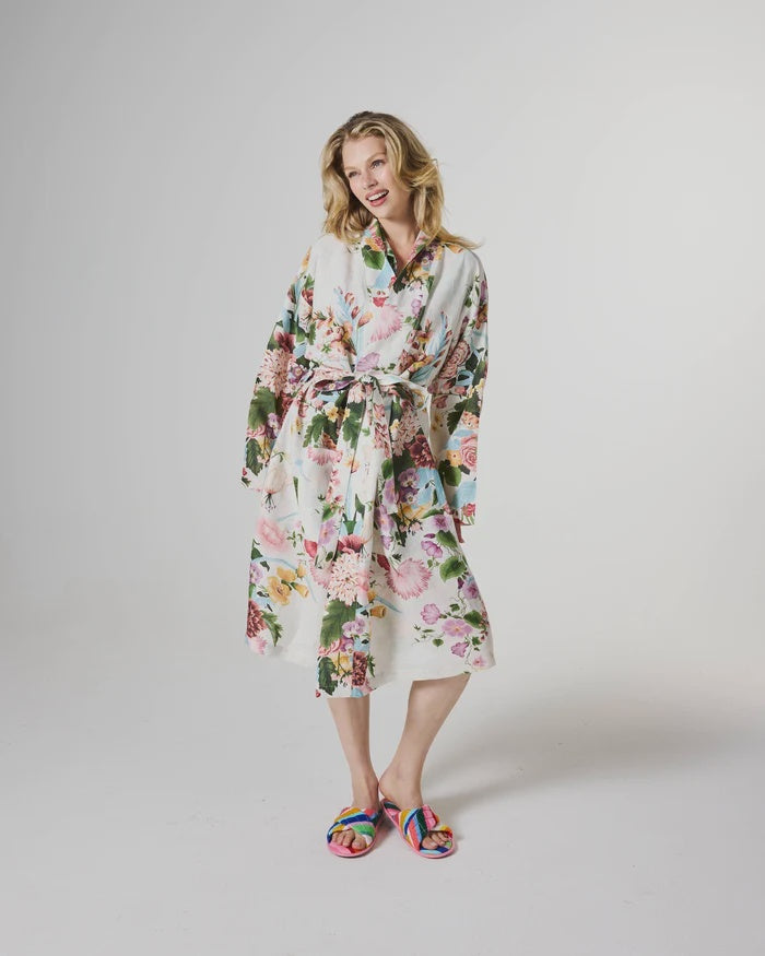 Belle Floral Linen Robe
