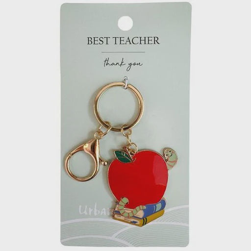 Best Teacher Worm & Apple Keyring