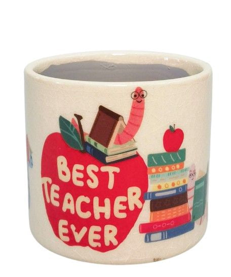 Bookworm Best Teacher Ever Planter