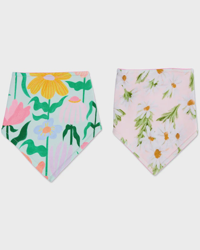 Sweet Flowers Organic Cotton Dribble Bib Set