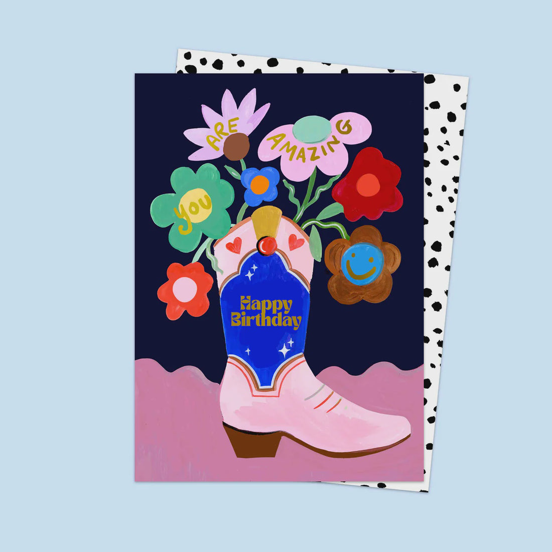 Happy Birthday Flower Boot Greeting Card