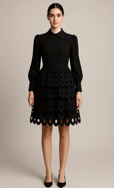 Black Eyelet Skirt