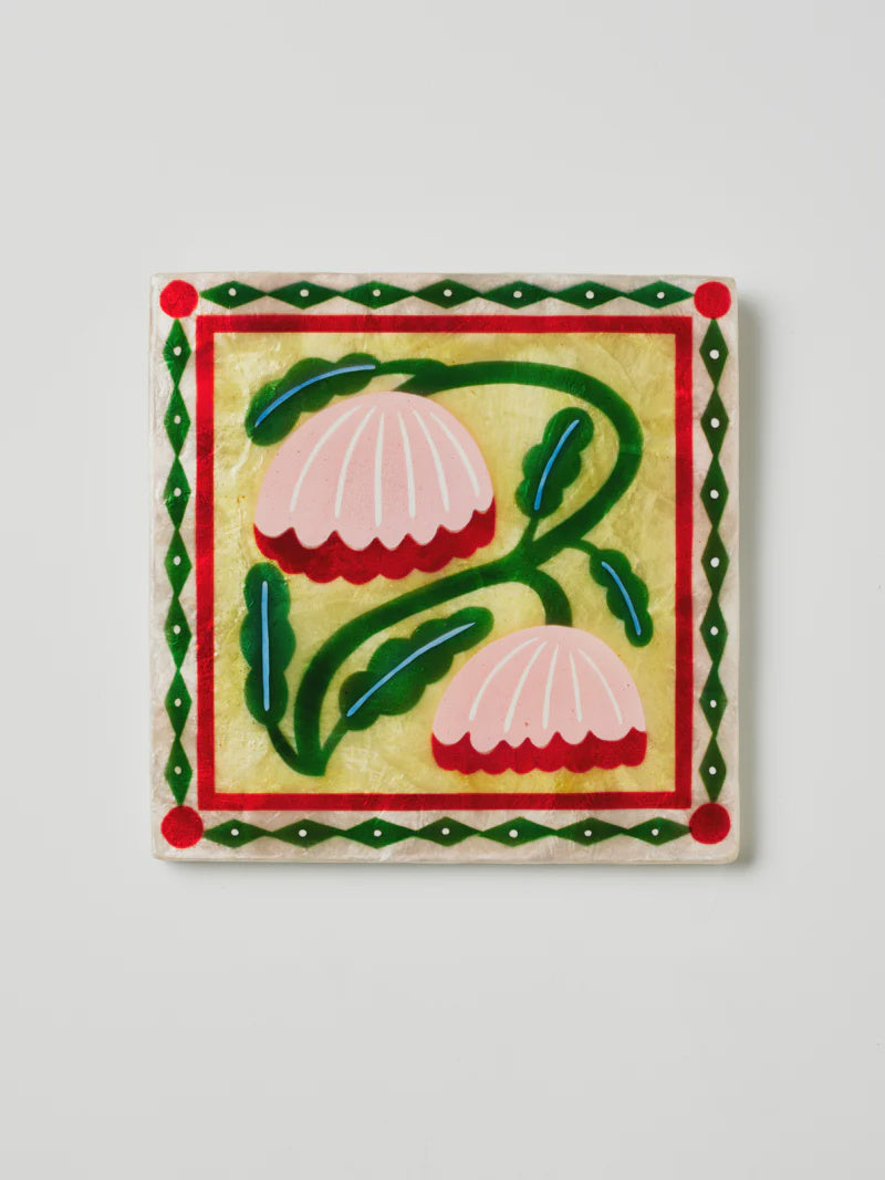 Bloom Nouveau Yellow Square Wall Art