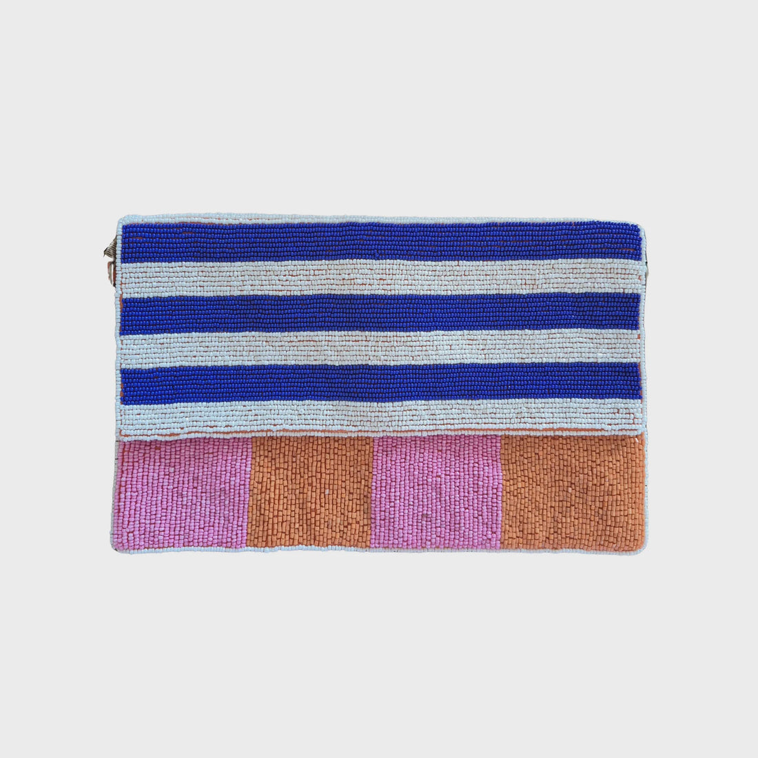 Bold Stripe Beaded Clutch