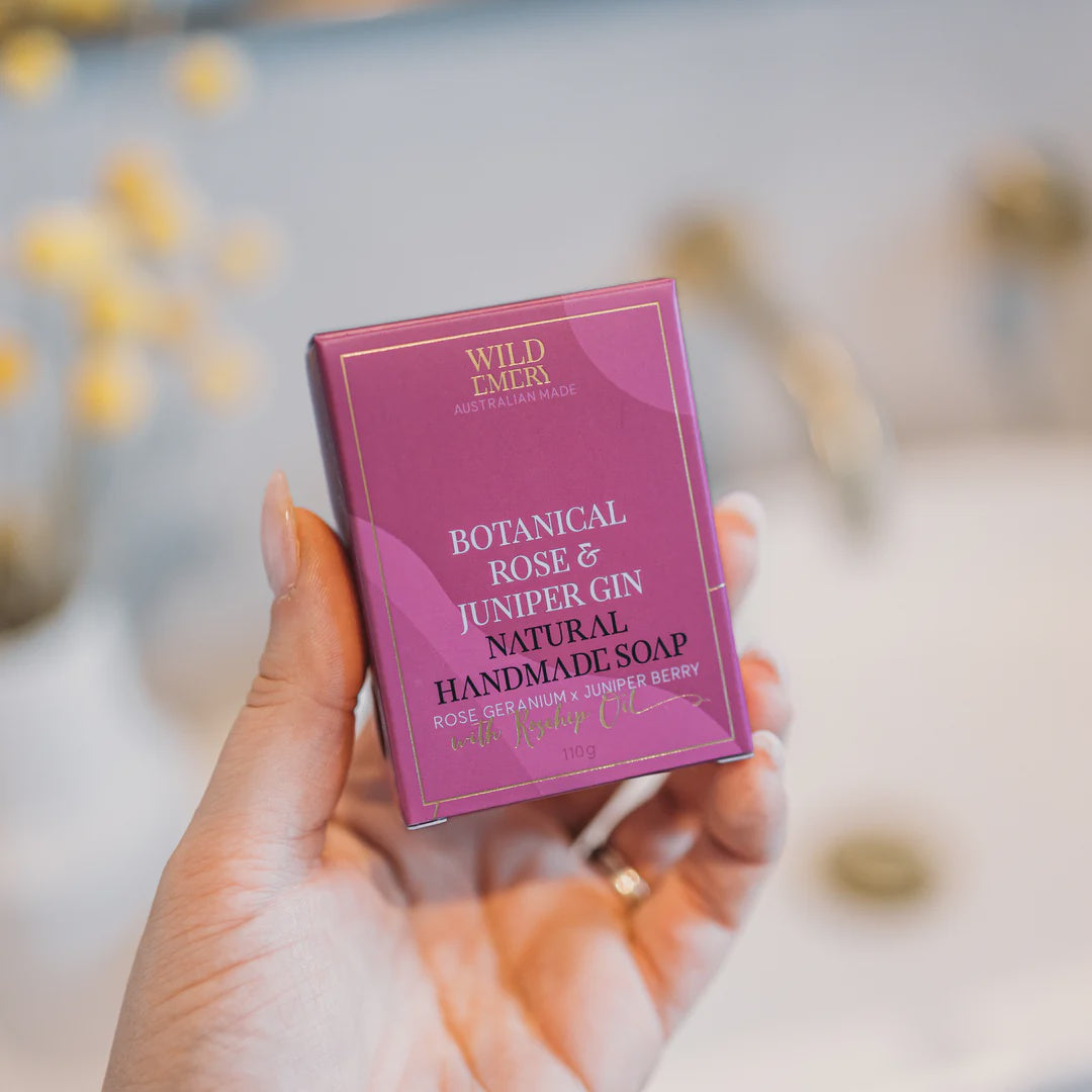 Botanical Rose &amp; Juniper Gin Handmade Soap
