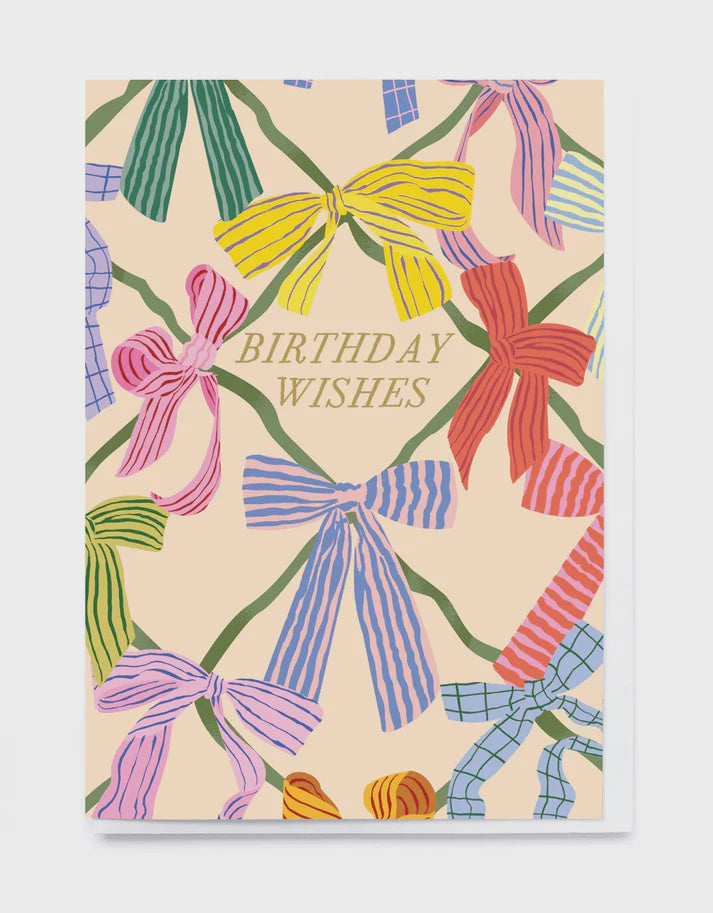 Bow Birthday Wishes Greeting Card