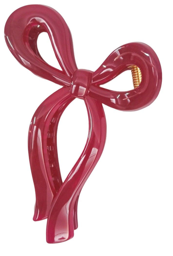 Bow Claw Clip - Red