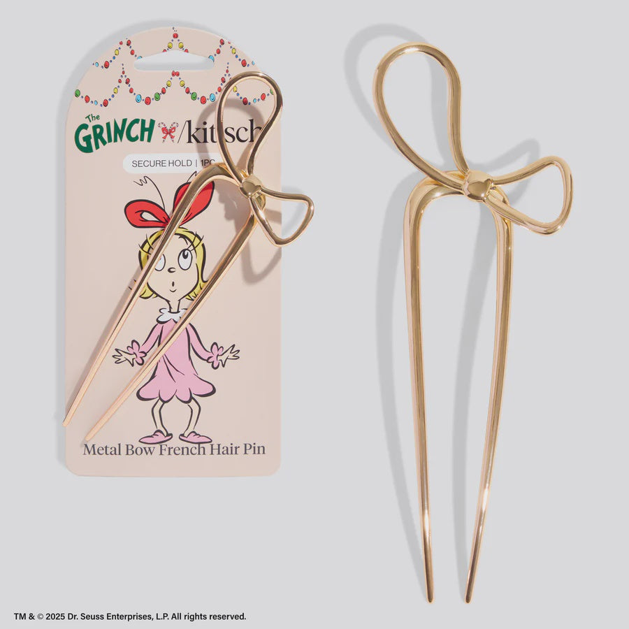 The Grinch x Kitsch Bow French Hair Pin