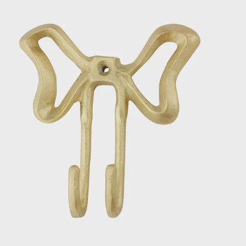 Gold Bow Metal Wall Hook 14.5x15.5cm
