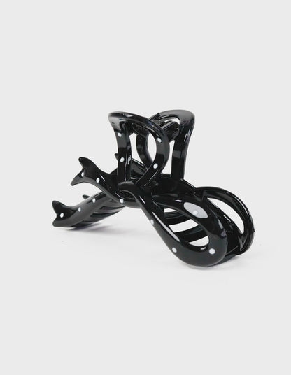 Brenda Ribbon Claw Clip - Black