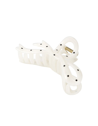 Brenda Ribbon Claw Clip - White