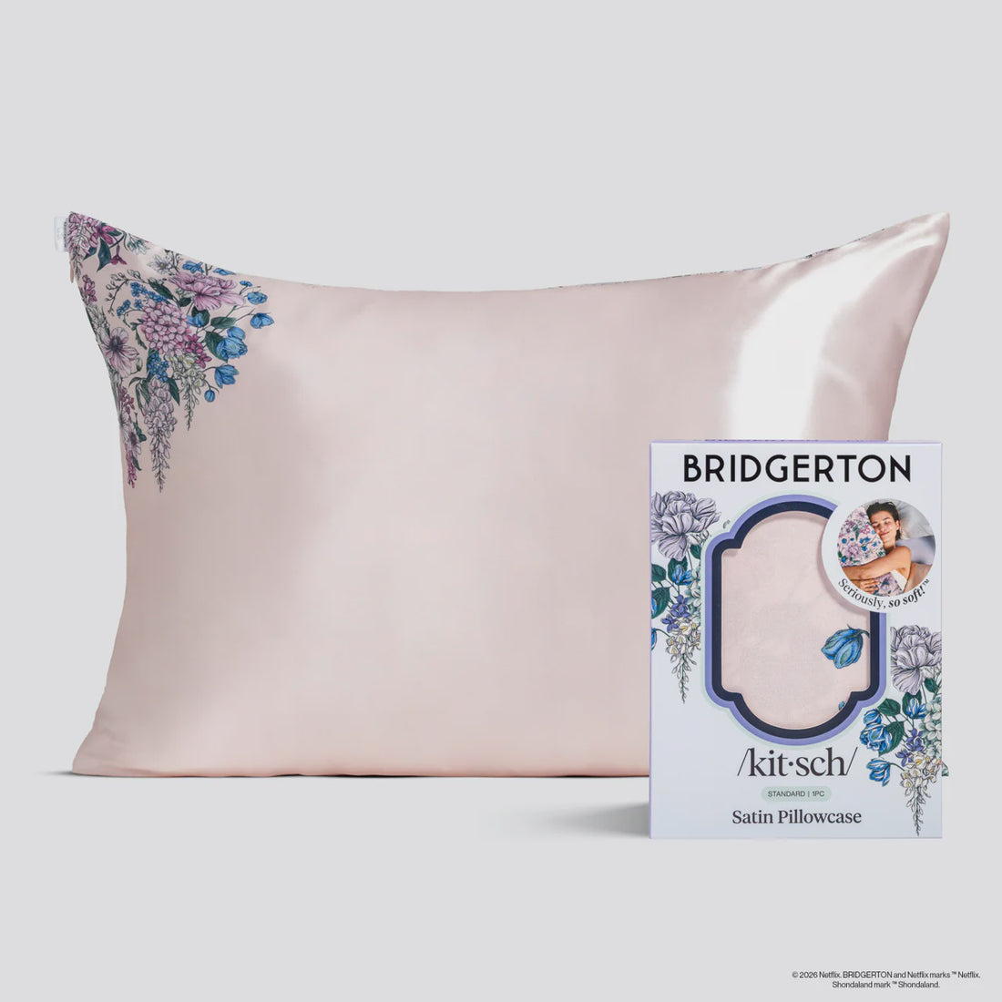 Bridgeton x Kitsch Wisteria Satin Pillowcase