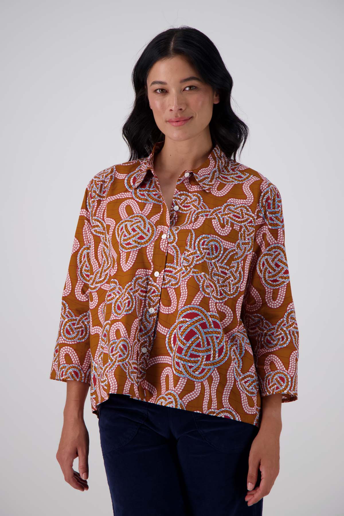 Milwaukee Loveknots Shirt Caramel in Cotton