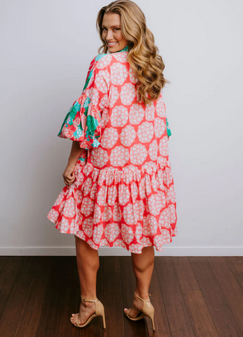 Bubblegum Poppy Mini Shirt Dress