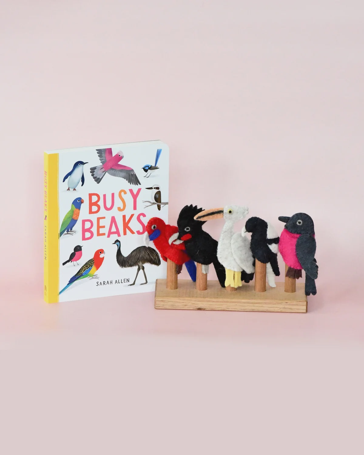 Busy Beaks Finger Puppets and Book Set by Sarah Allen