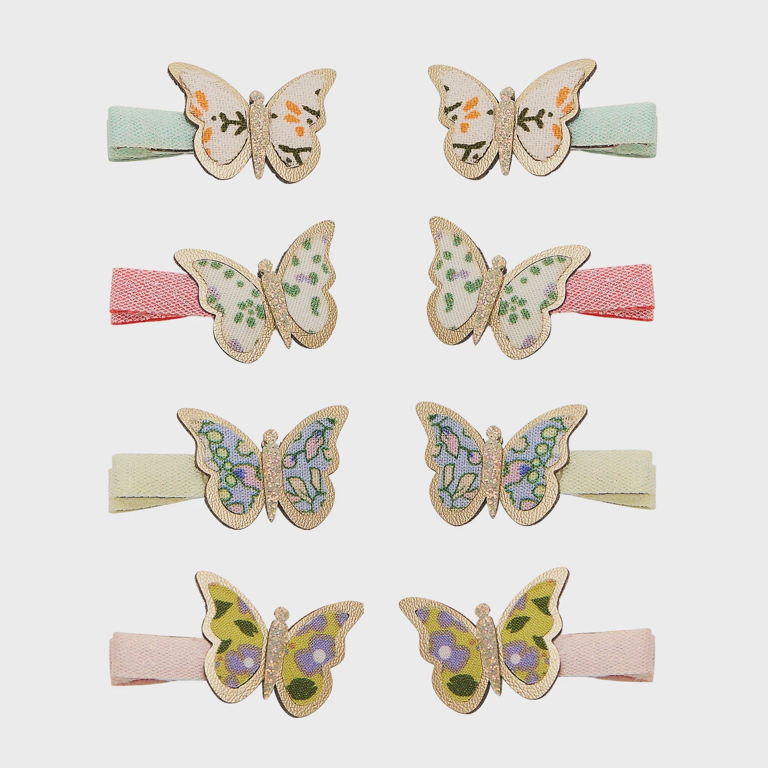 Floral Butterfly Mini Clips - Set of 4