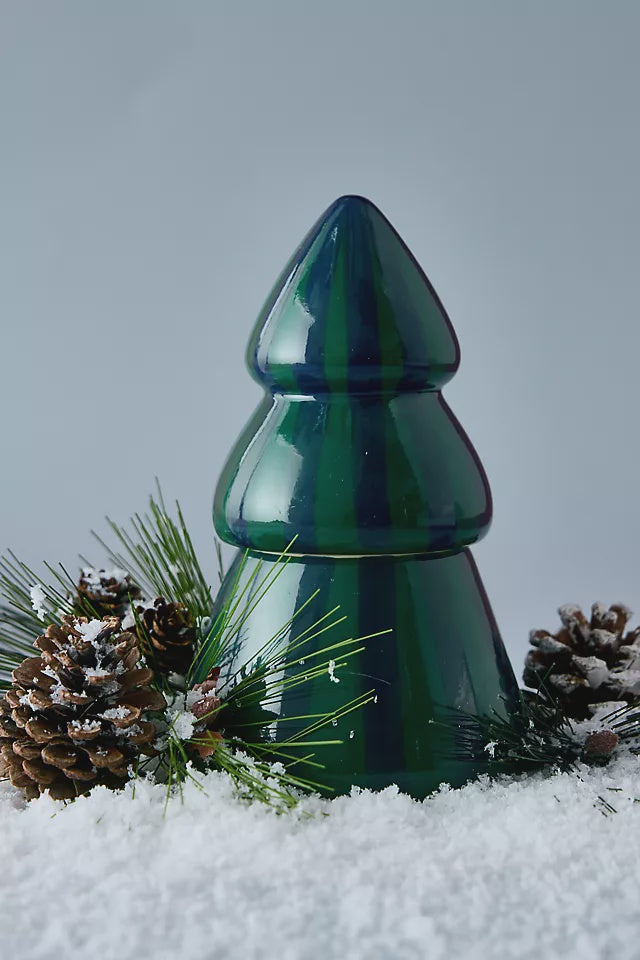 Cabana Christmas Striped Tree Candle - Fir
