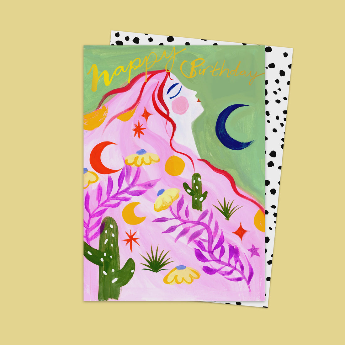 Happy Birthday Cactus Lady Greeting Card