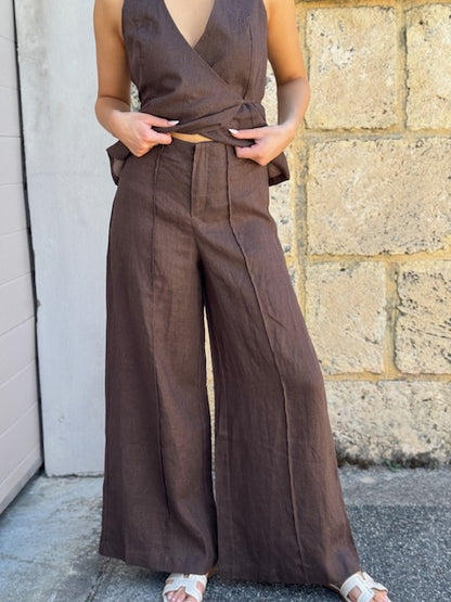 Camillia Seamed Linen Pant