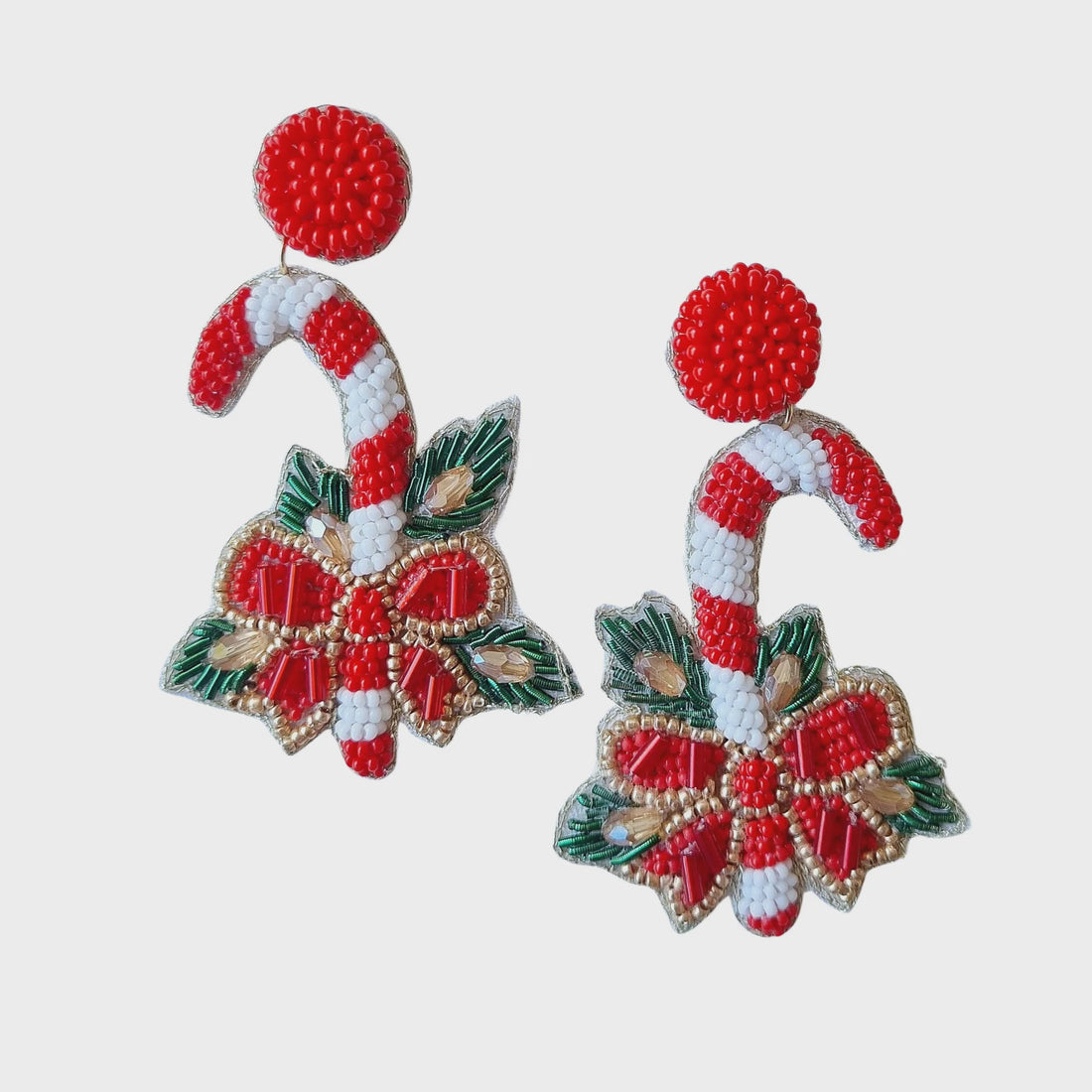 Candy Cane Christmas Earrings