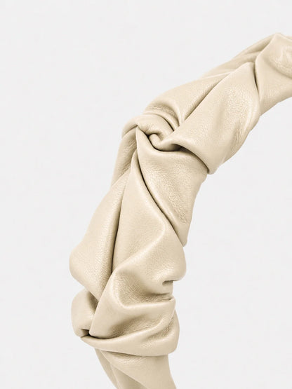 Caroline Ruched Headband - Cream