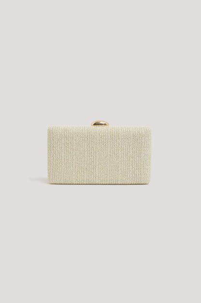 Catalina Structured Weave Clutch - Cream