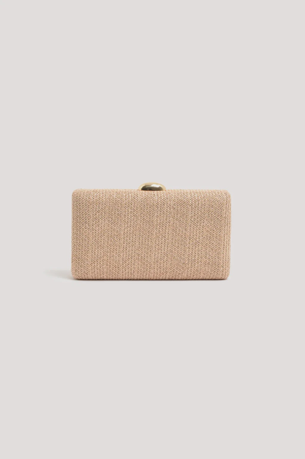 Catalina Structured Weave Clutch - Natural/Peach
