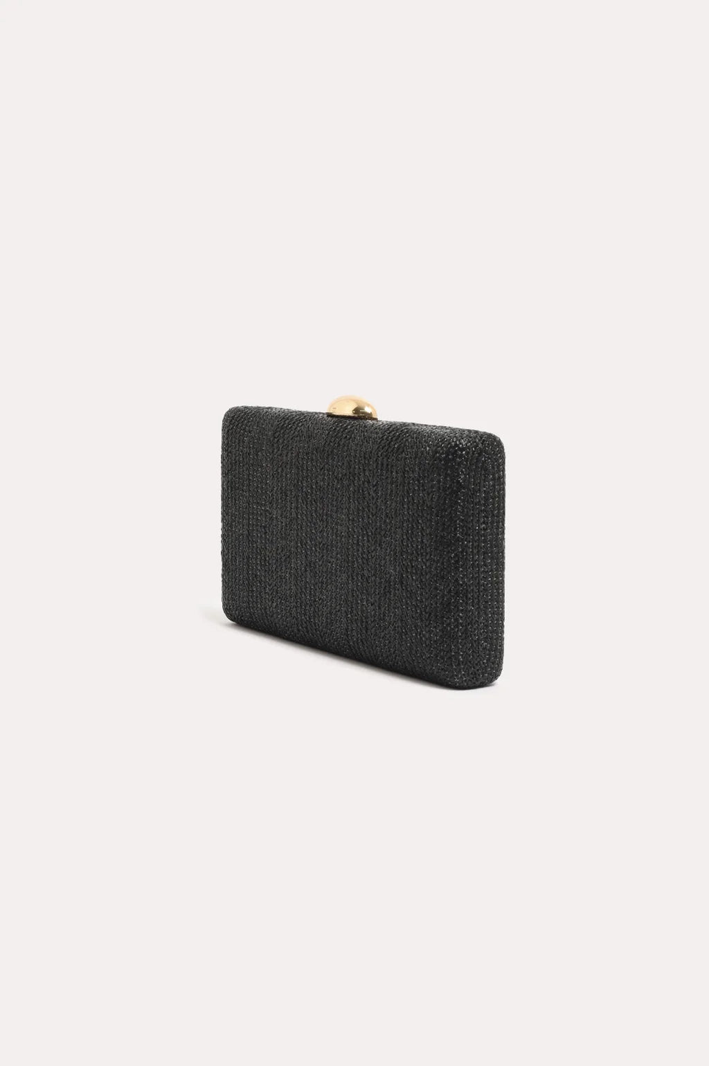 Catalina Structured Weave Clutch - Black