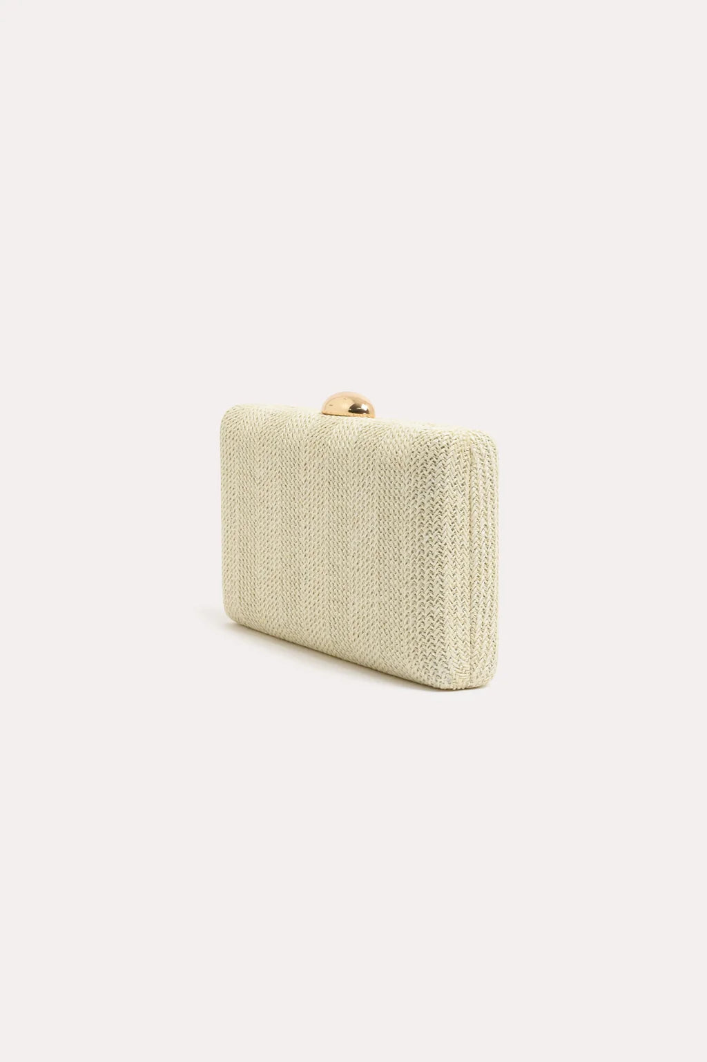 Catalina Structured Weave Clutch - Cream