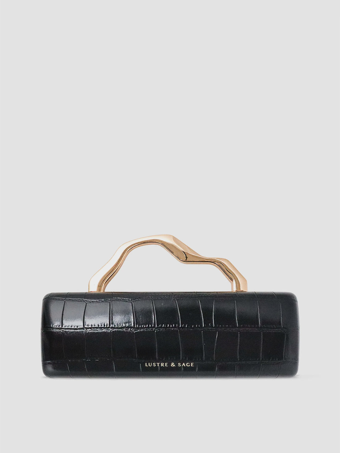 Celeste Croc Clutch in Black