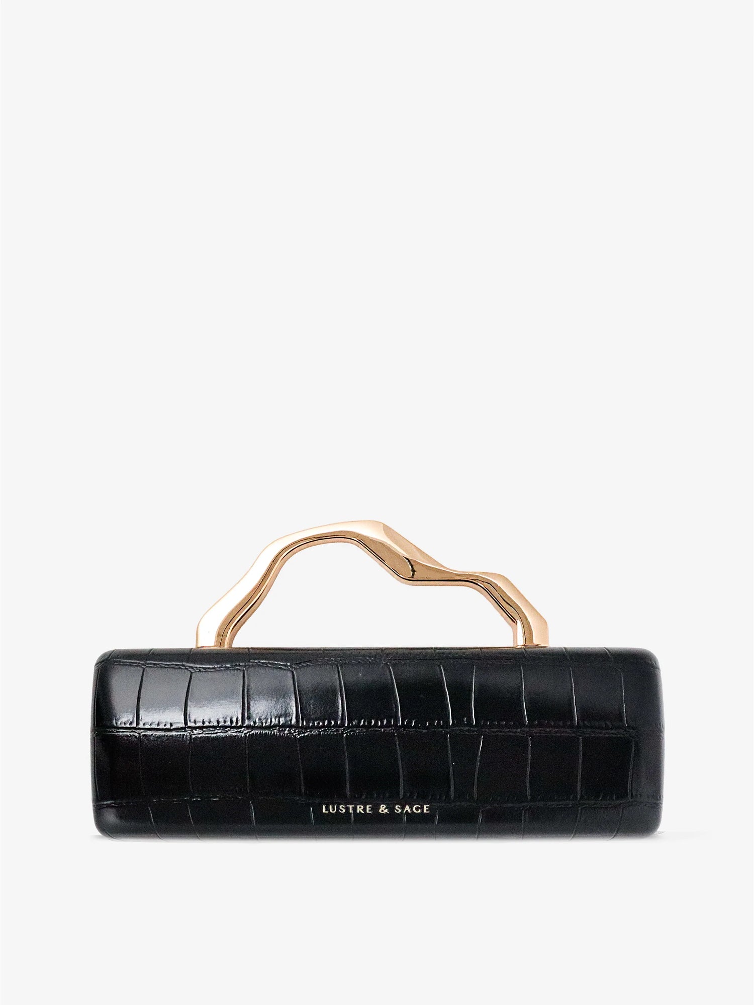 Celeste Croc Clutch in Black