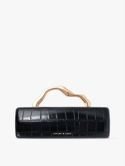 Celeste Croc Clutch in Black