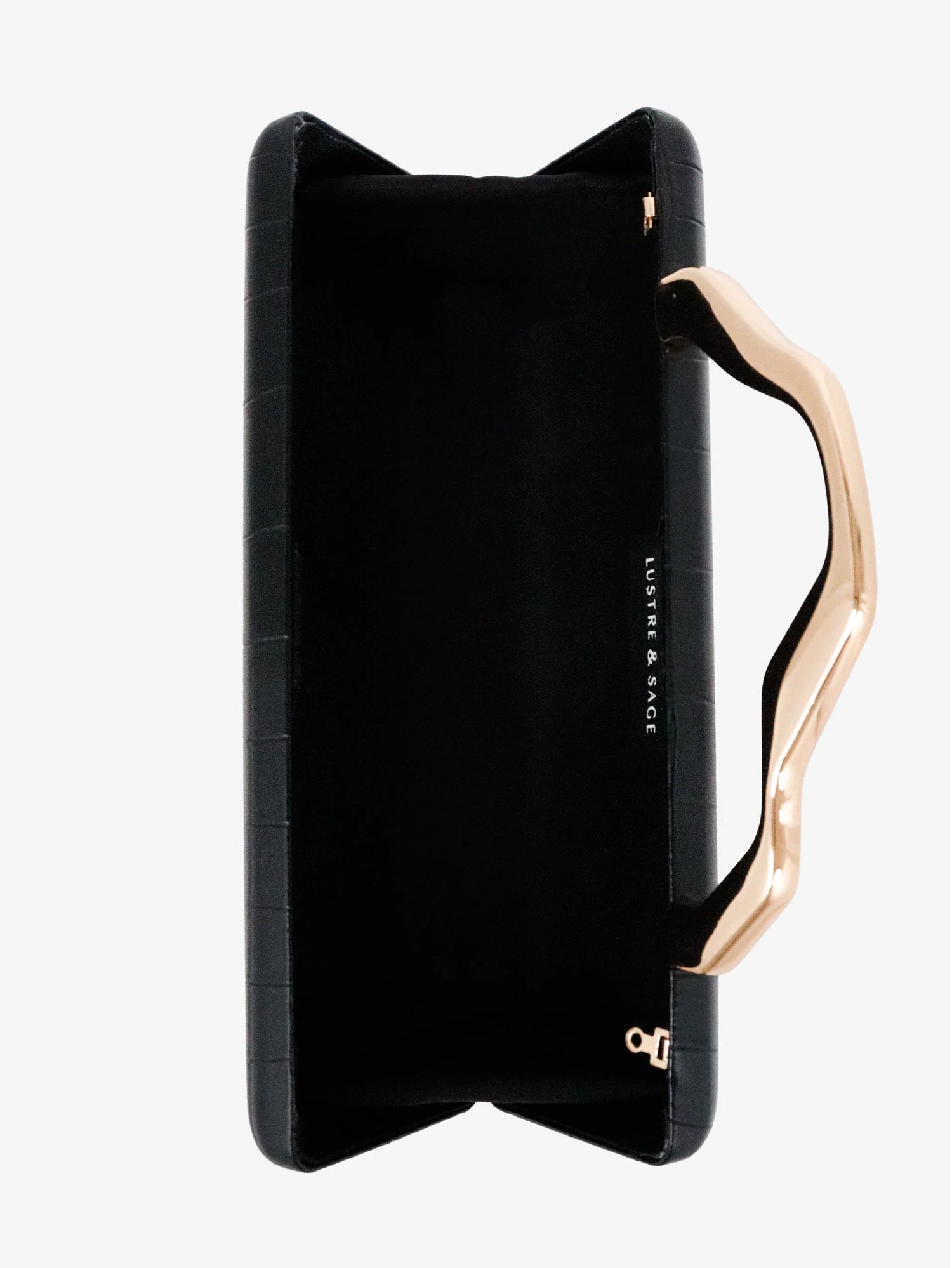Celeste Croc Clutch in Black