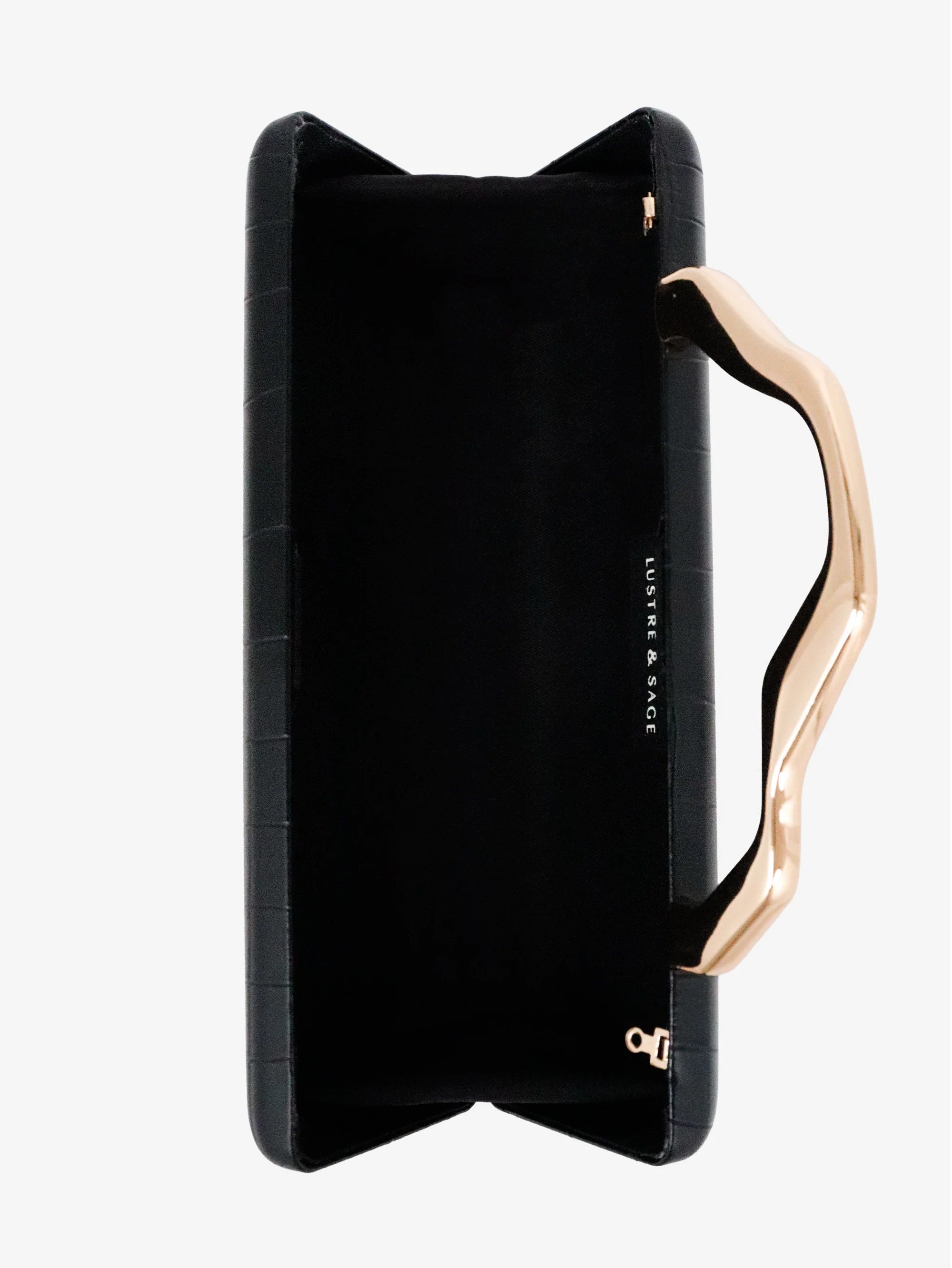Celeste Croc Clutch in Black