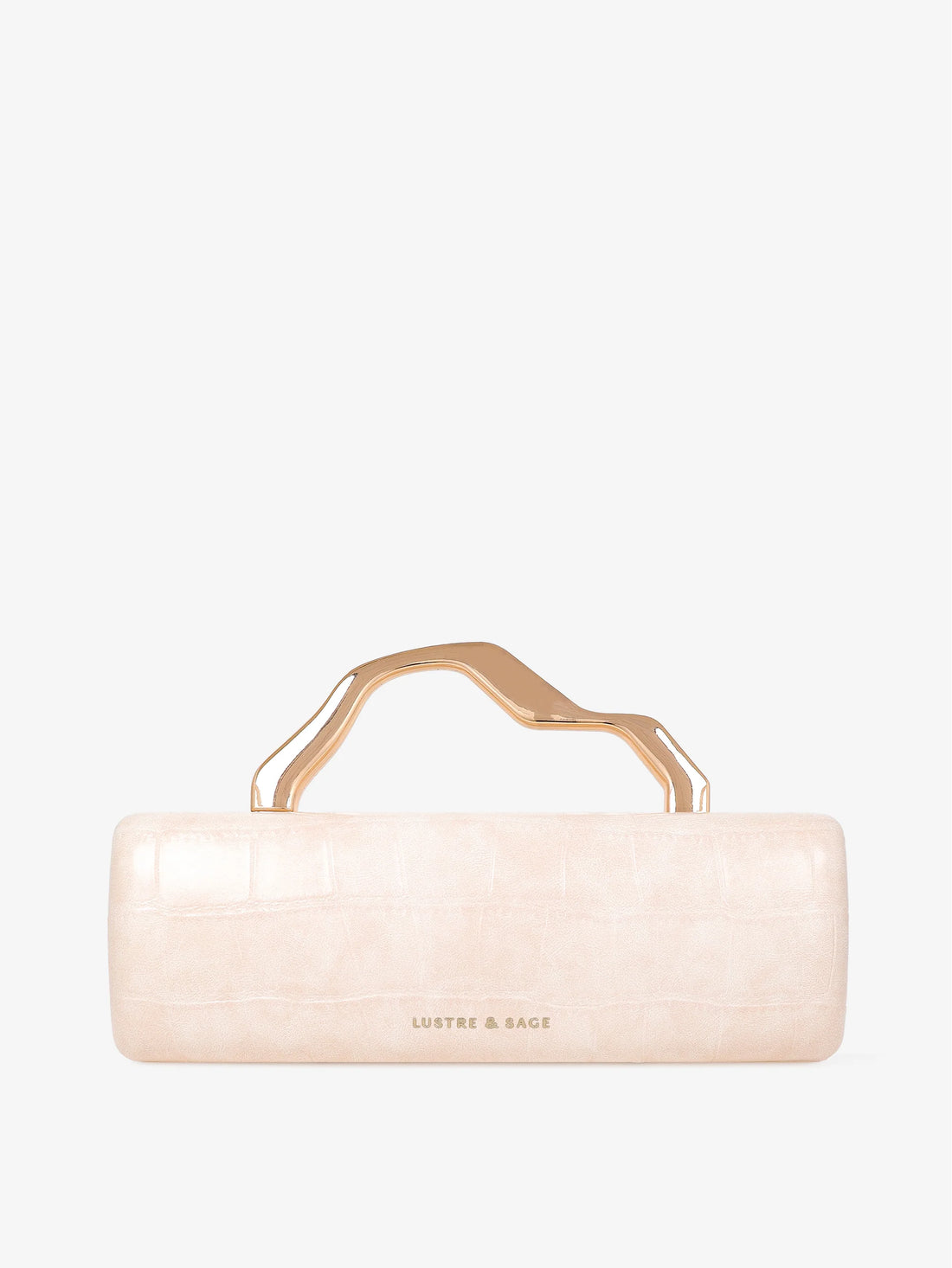Celeste Croc Clutch in Cream