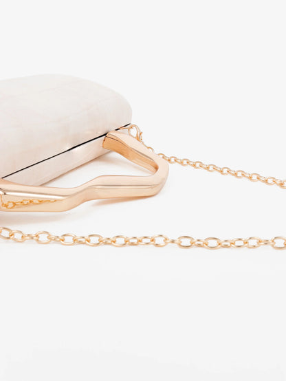 Celeste Croc Clutch in Cream