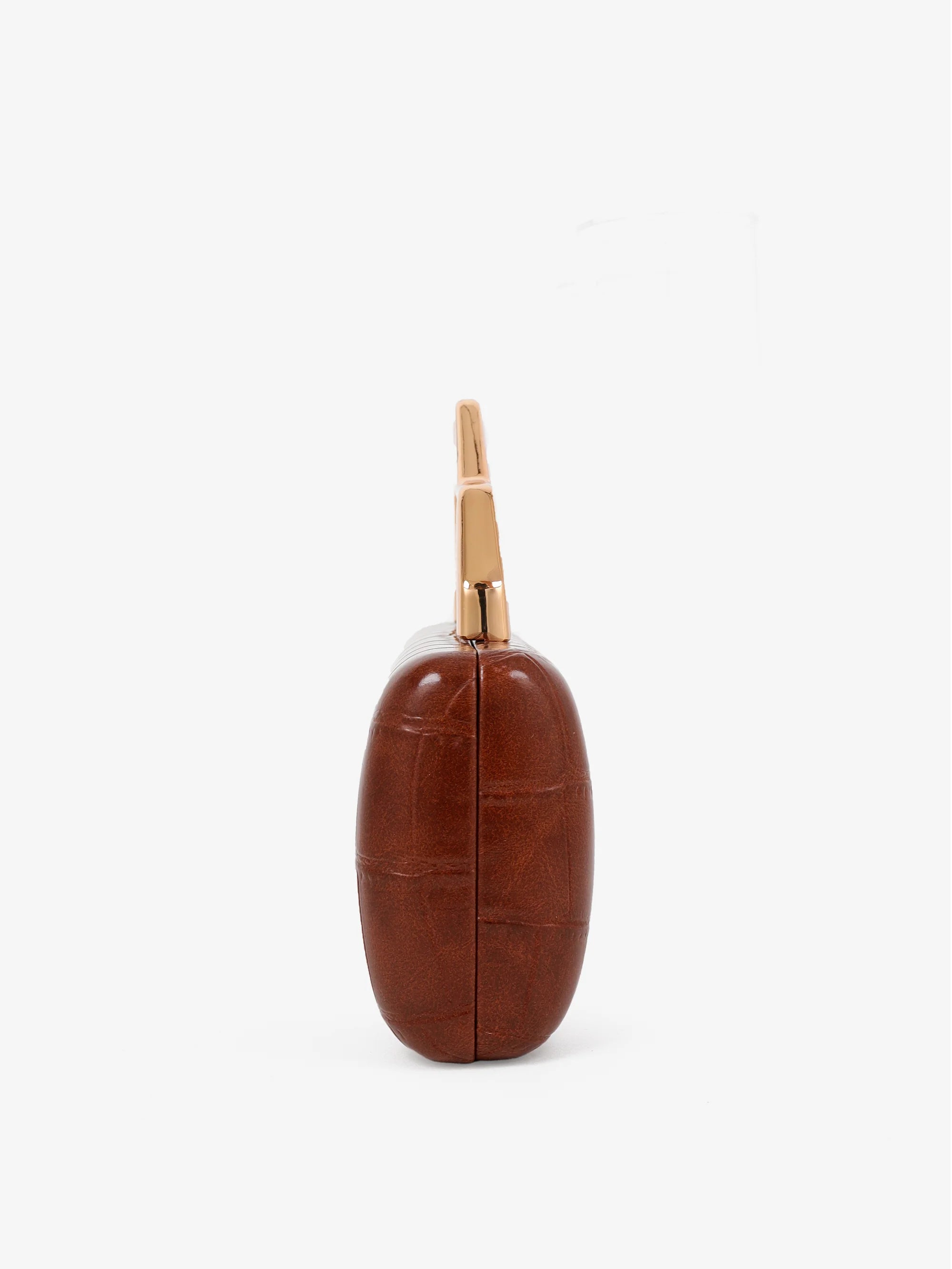Celeste Croc Clutch in Brown