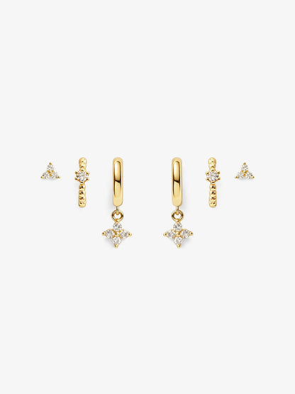 Celin Gold Stacker Earring Set