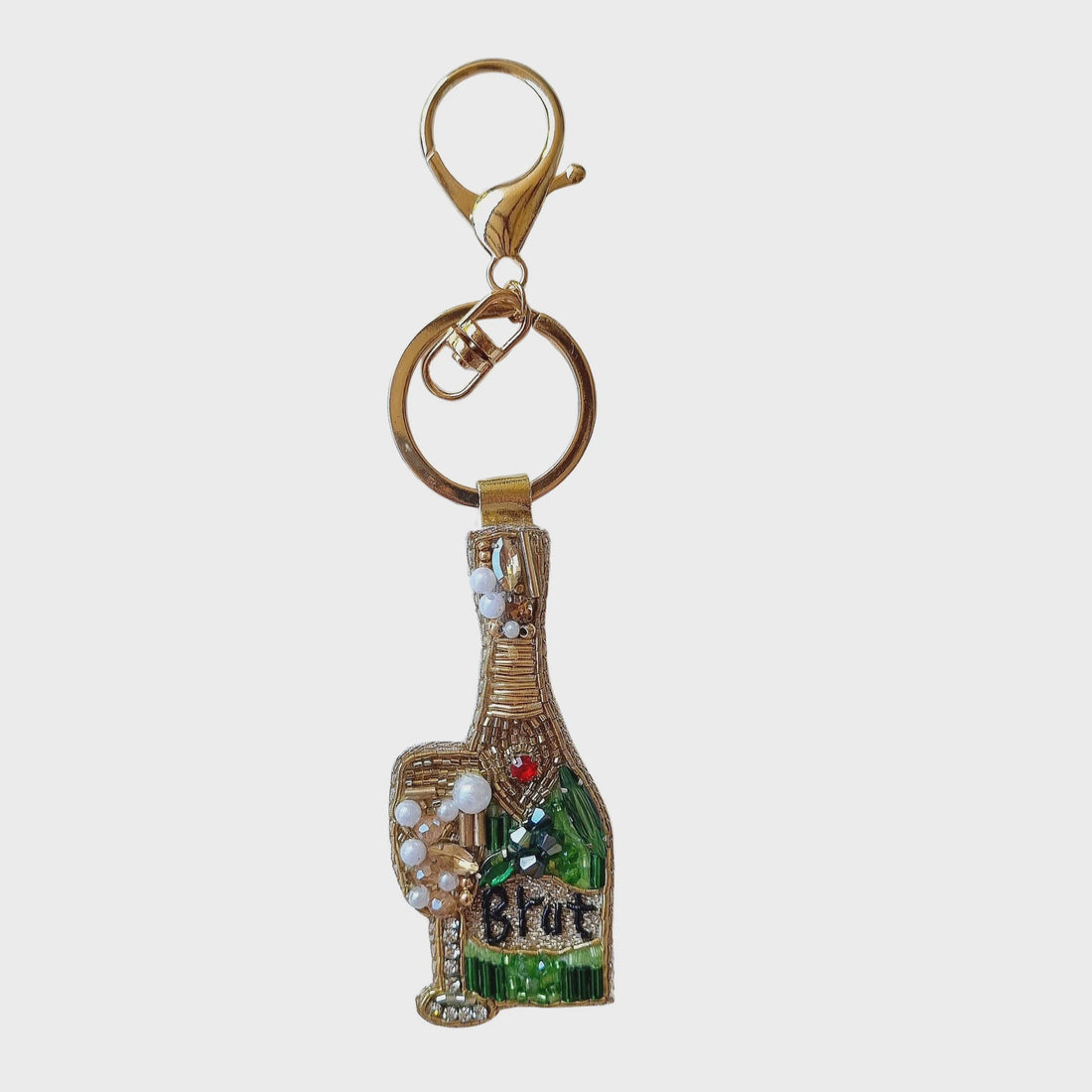 Champagne Beaded Key Chain