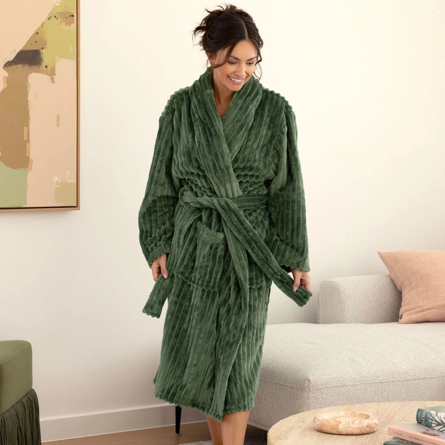 Channel Fleece Robe - Juniper