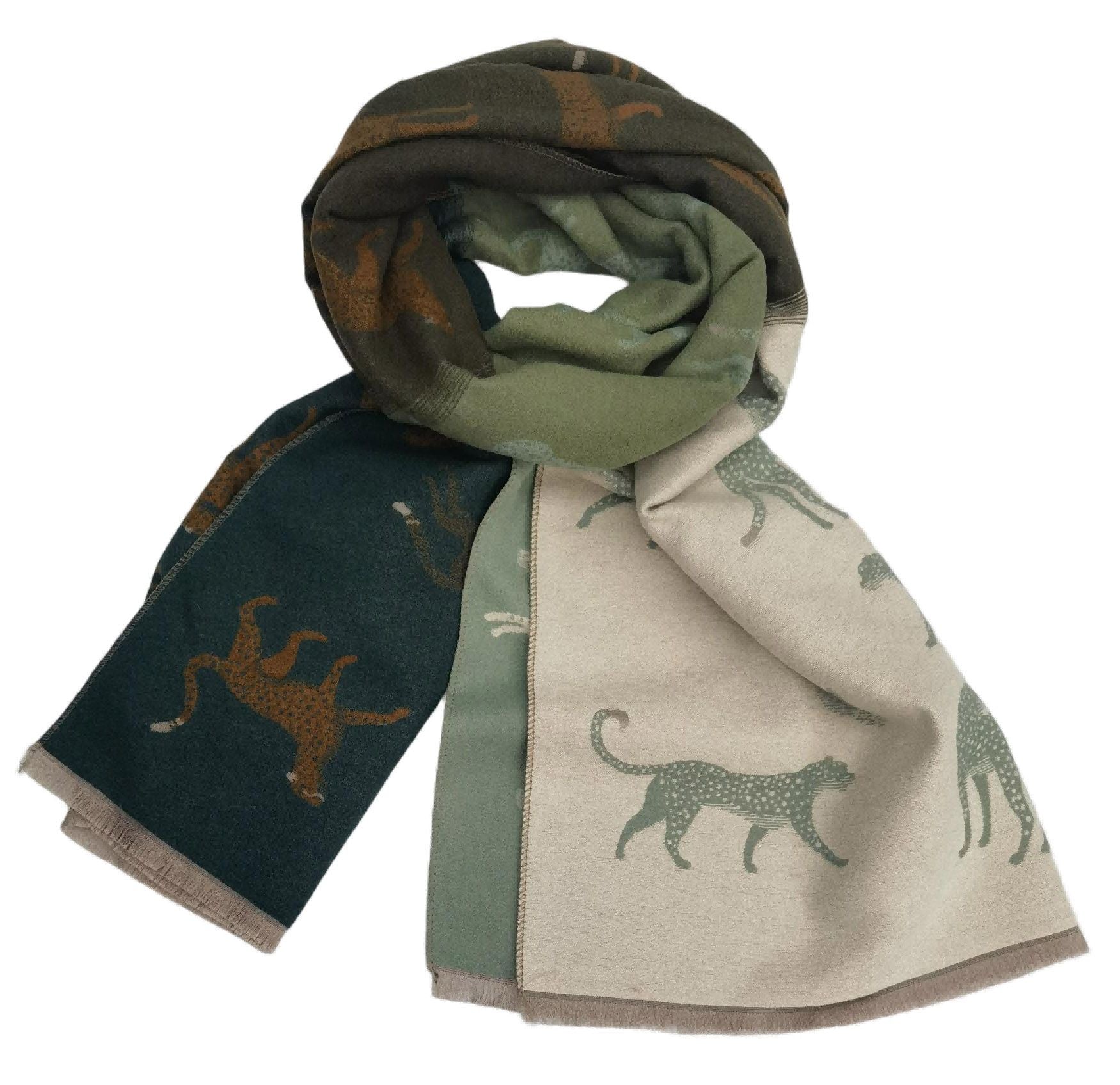 Cheetah Scarf - Green