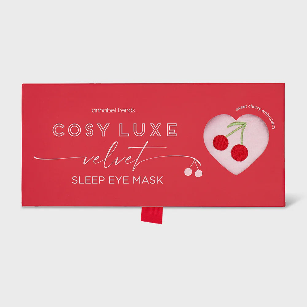 Velvet Cosy Luxe Eye Mask - Cherry