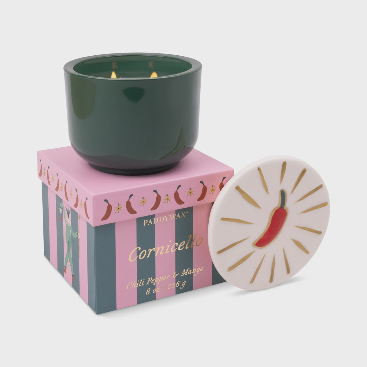 Charmed Glass Candle - Cornicello Chili &amp; Mango