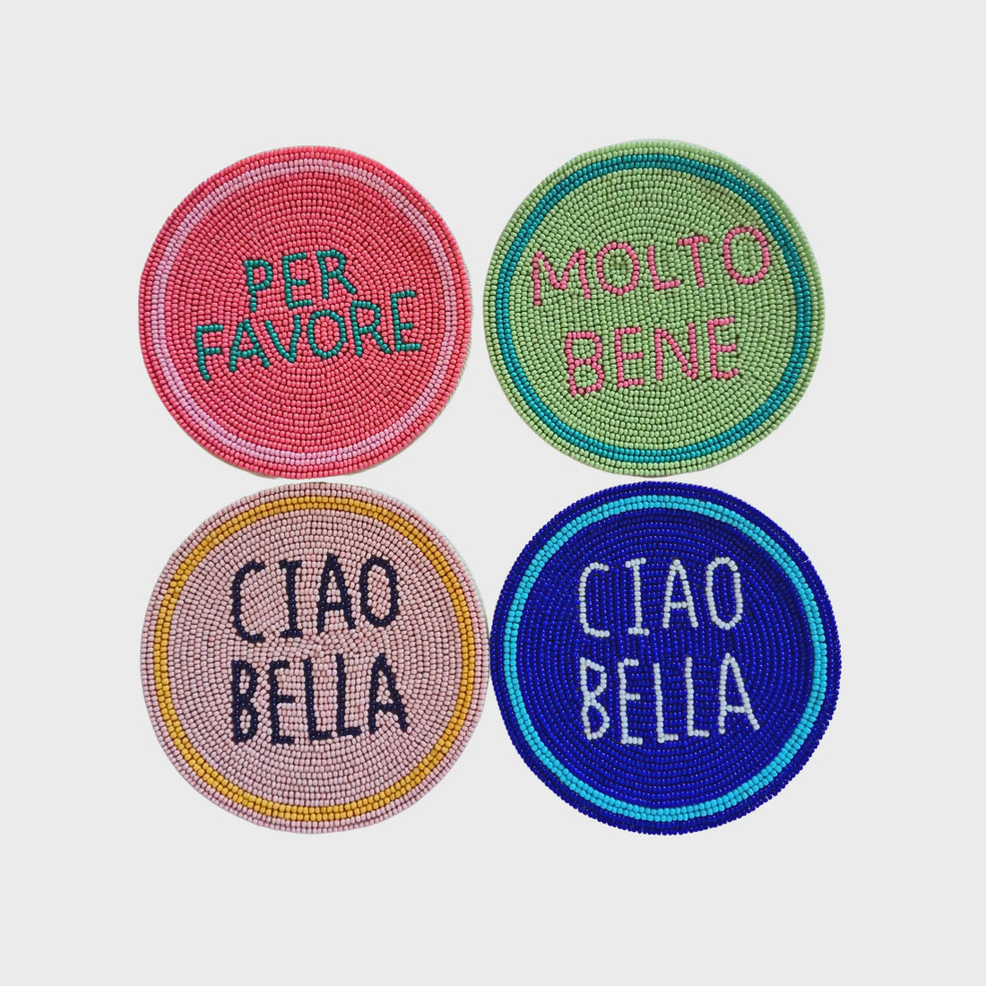Ciao Bella Beaded Coaster Set of 4