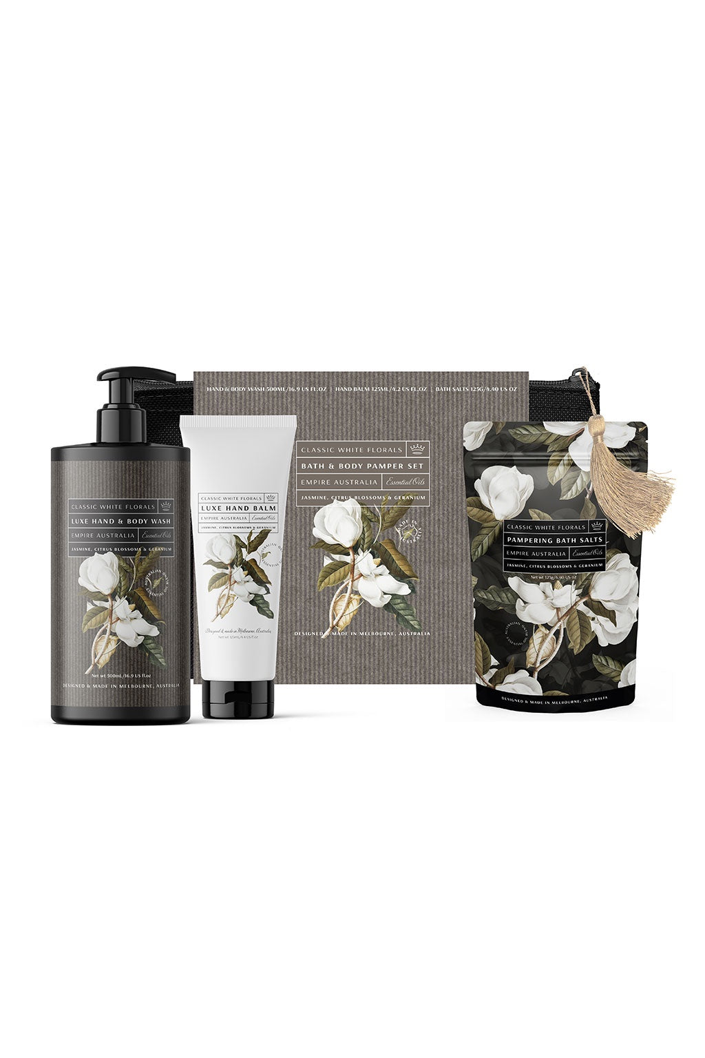 Classic White Florals Bath &amp; Body Pamper Set