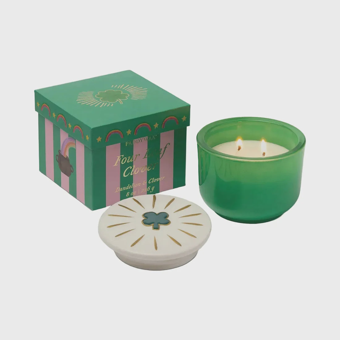 Charmed Glass Candle - Four Leaf Clover