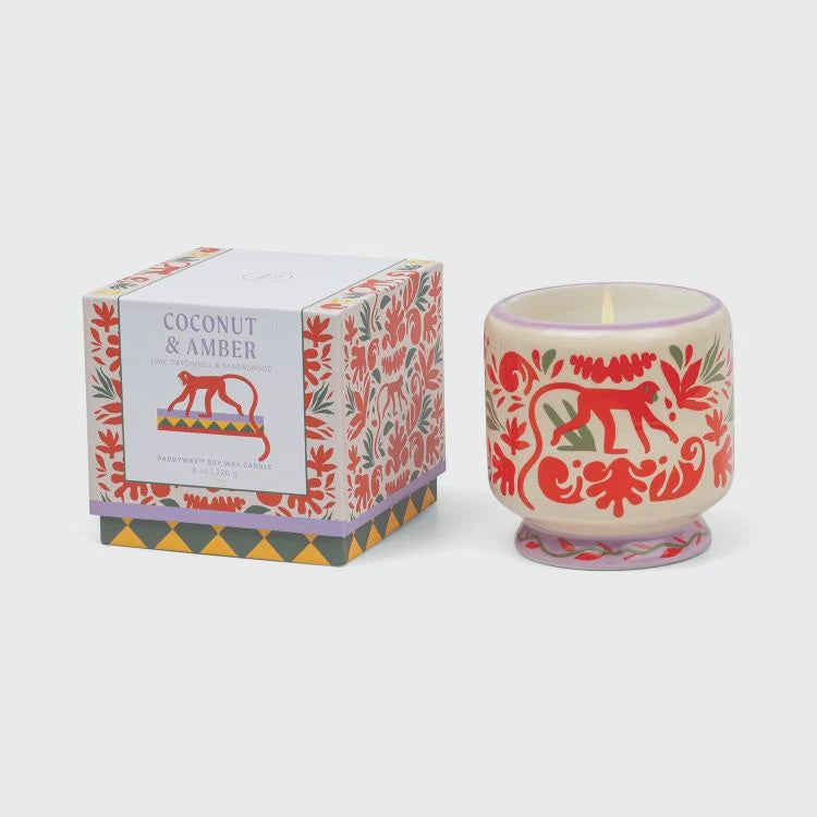 Jungle Ceramic Candle - Coconut &amp; Amber