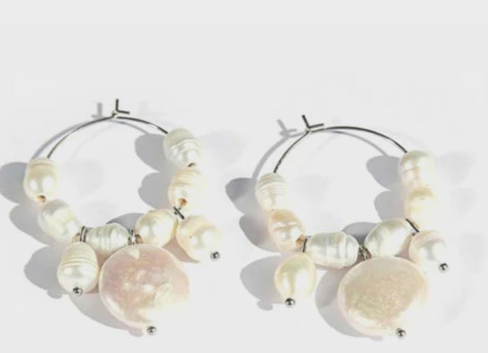 Combination Freshwater Pearl Hoops